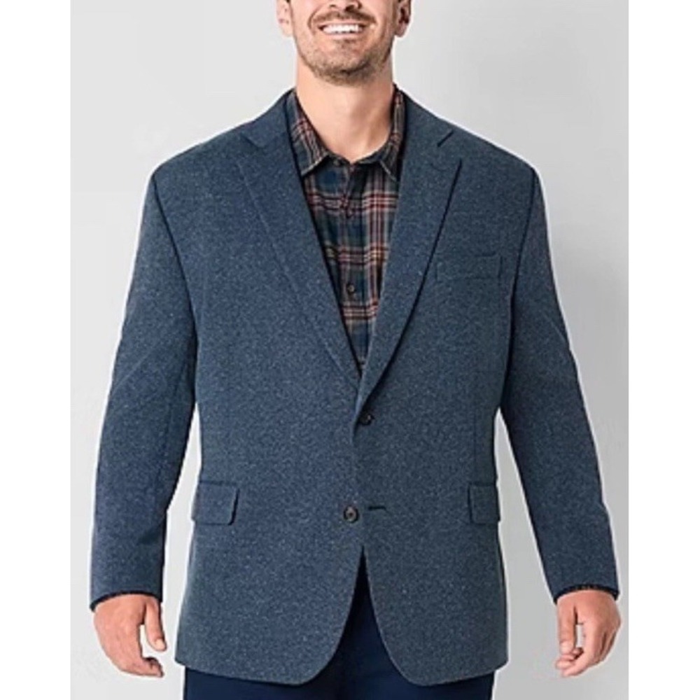 Stafford Blazer Big & Tall Stretch Comfort Jacket Coat Navy 54 Long New With Tag